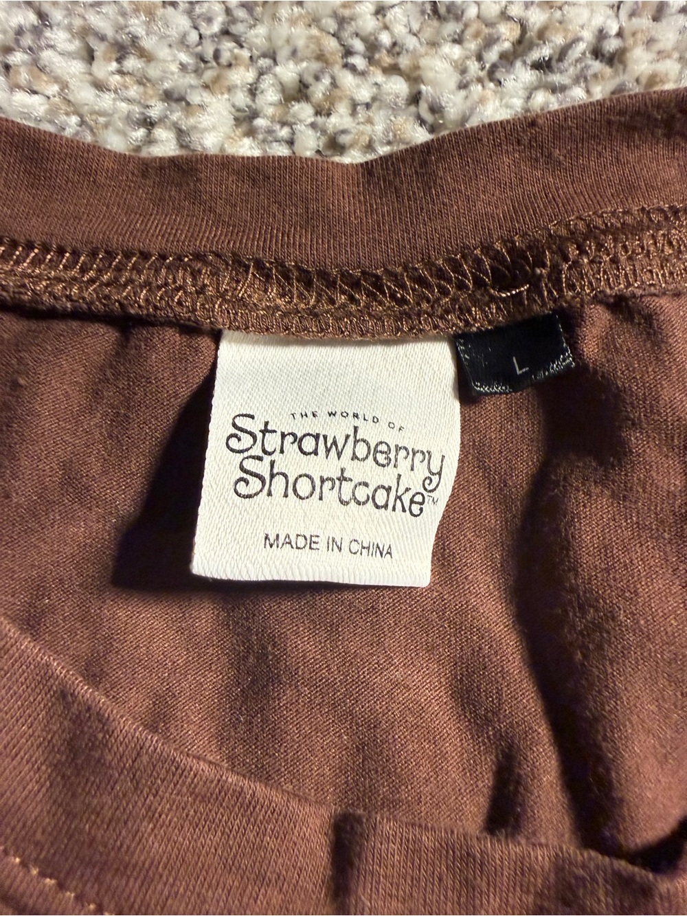Strawberry Shortcake Chest Logo Brown Short Sleeve Tee - Picture 3 of 5